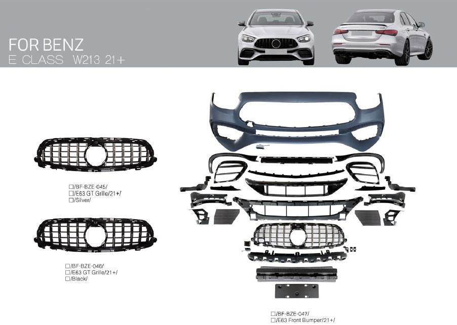 FRONT BUMPER WITH GRILLE for MERCEDES-BENZ E-CLASS W213 2021