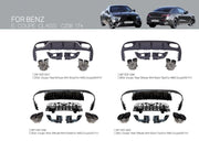 REAR DIFFUSER WITH EXHAUST TIPS for MERCEDES-BENZ E-CLASS COUPE C238 2017+