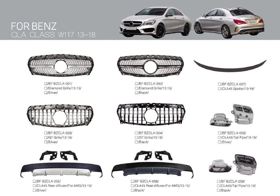 BODY KIT parts for Mercedes-Benz CLA-Class W117 2013 - 2018