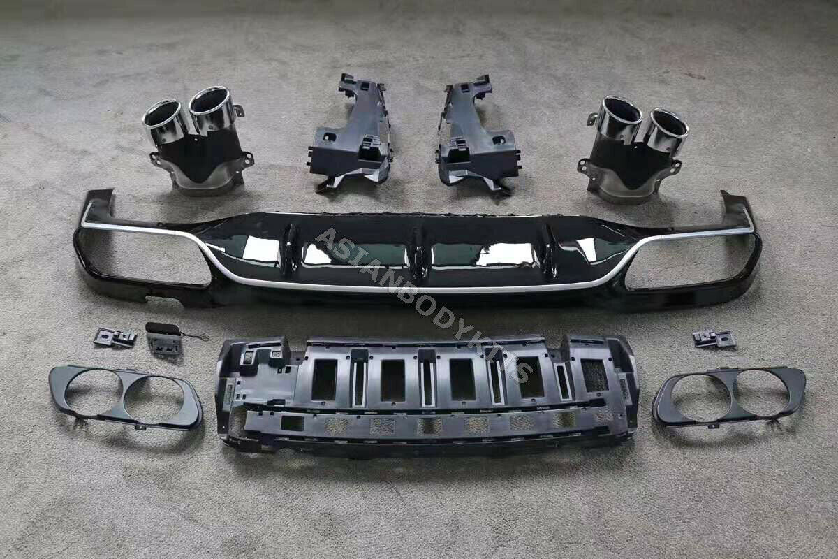 REAR DIFFUSER WITH EXHAUST TIPS E53 AMG STYLE for MERCEDES BENZ E CLASS W213 E300 E350 E400 AMG SPORT SEDAN 2016 - 2020
