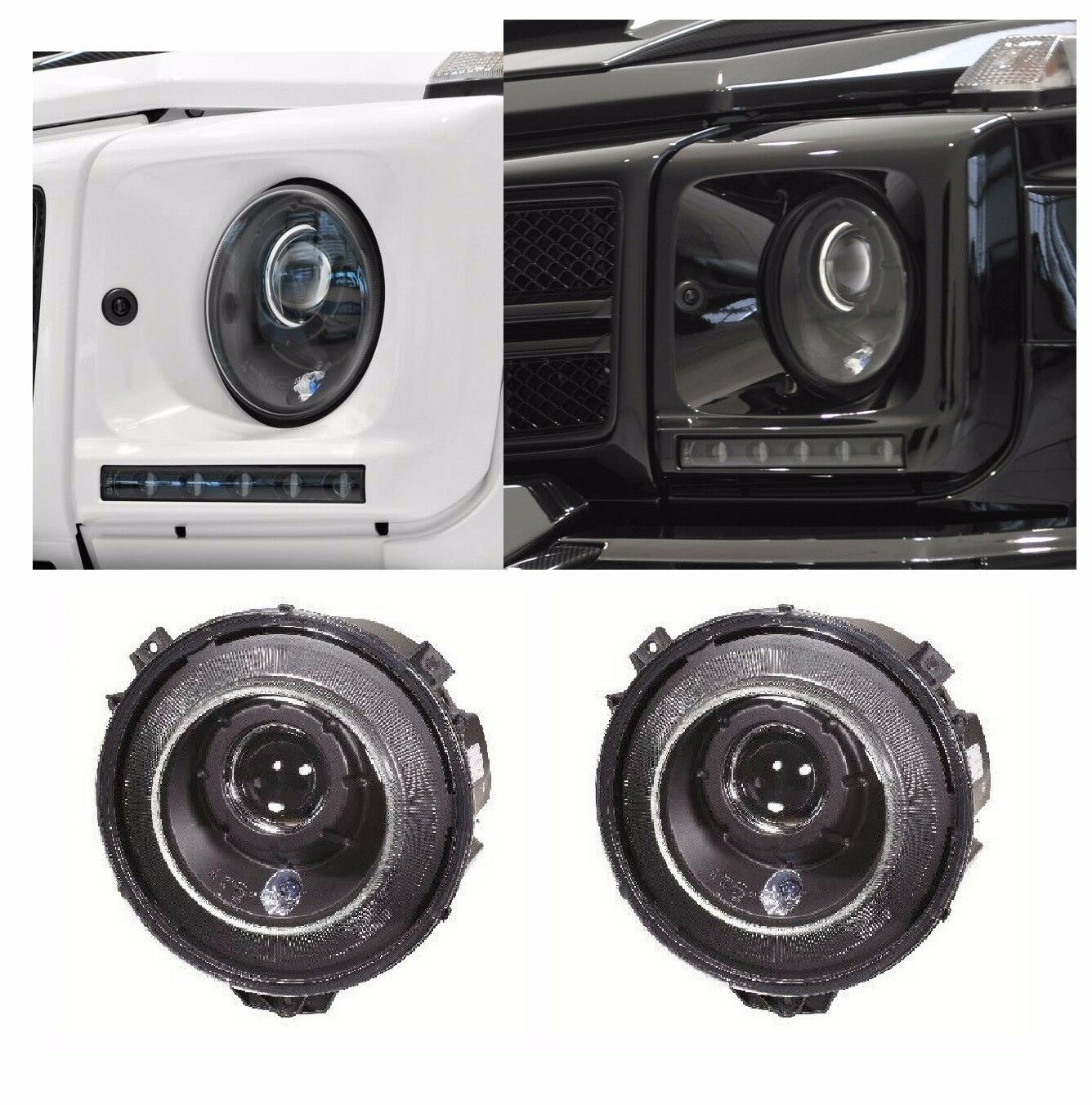 for Mercedes Benz G-Class W463 Black Headlights BI xenon Hella G500 G63