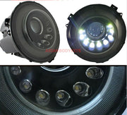 Black LED Headlights for Mercedes Benz G-class W463 Mans style 2007 - 2016