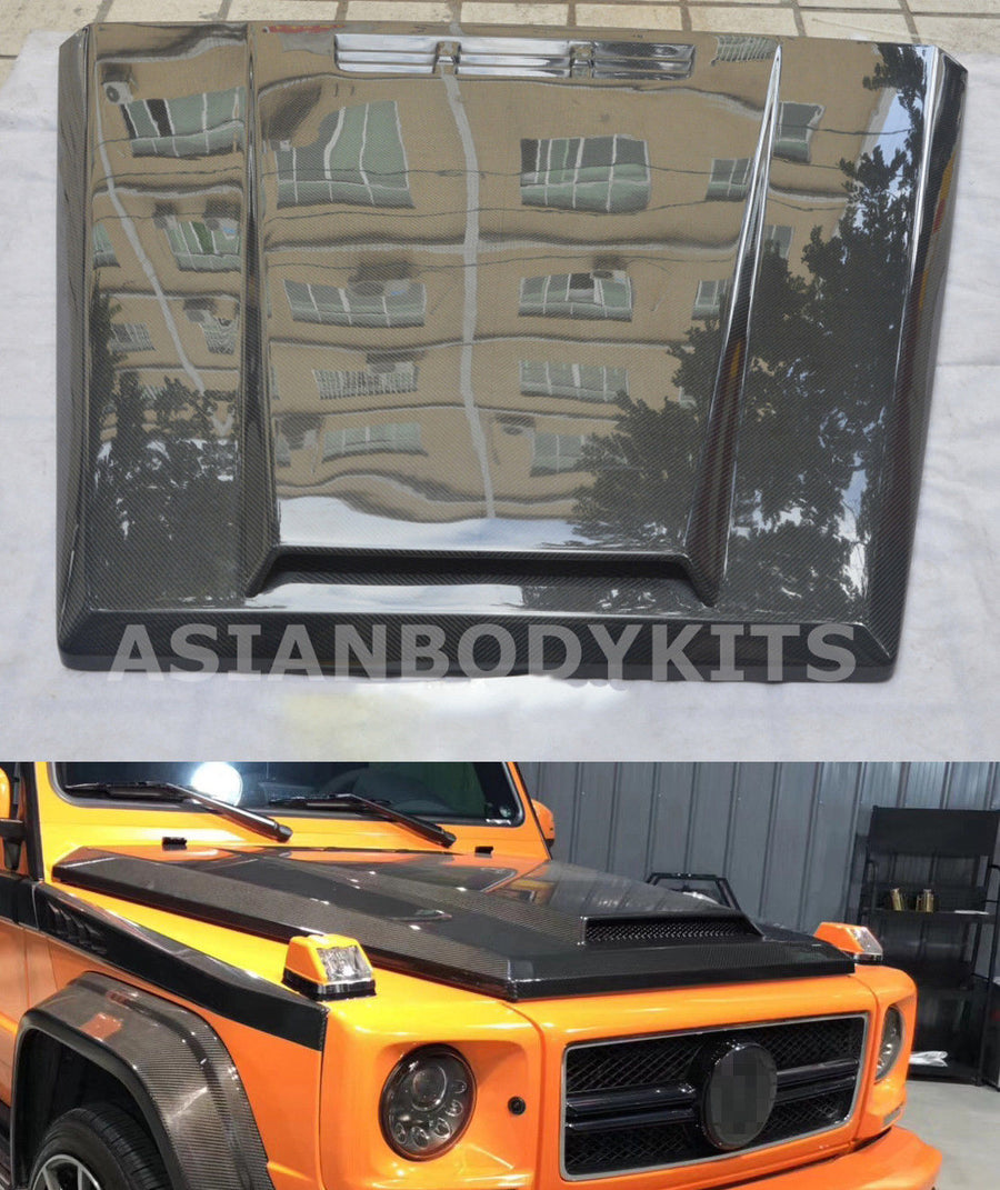 Buy Now Carbon HOOD for Mercedes Benz W463 G-class (1990 - 2017) | M-style and upgrade car parts from SIR Tuning at the Best Price. Headlights, Tail lights, Bodykits, Navigations, Carbon body kit and more - Fast & Free Shipping within Europe, US & Worldwide.