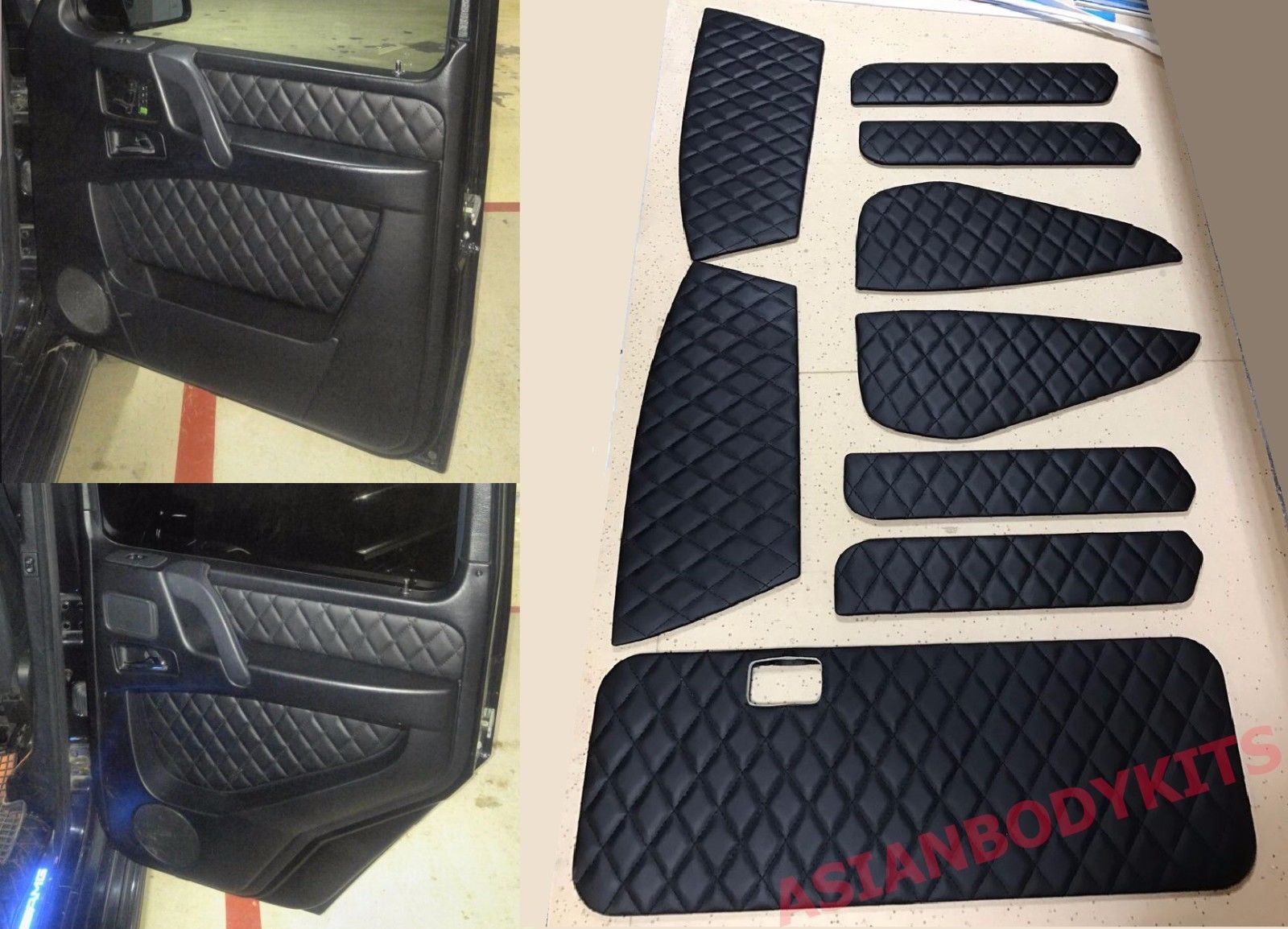 ECO LEATHER INTERIOR DOOR PANEL TRIM G63 STYLE for MERCEDES BENZ G CLASS W463 G500 G55 2002 - 2009