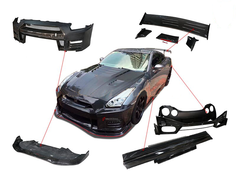Buy Now Carbon Fiber Full Body Kit for Nissan GTR R35 2008-2016 NSM Style and upgrade car parts from SIR Tuning at the Best Price. Headlights, Tail lights, Bodykits, Navigations, Carbon body kit and more - Fast & Free Shipping within Europe, US & Worldwide.