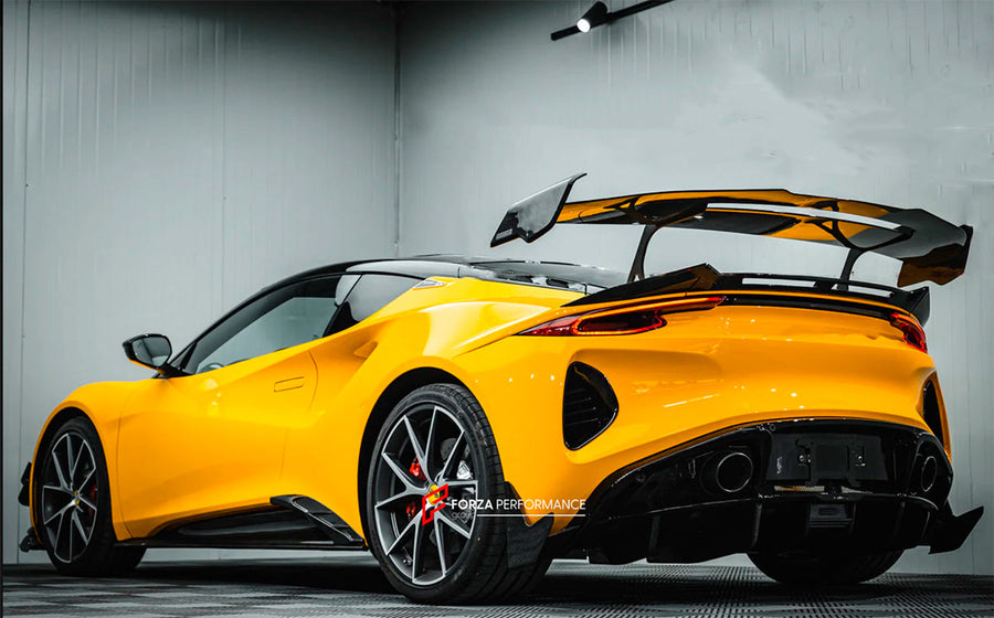 Buy Now RACING STYLE DRY CARBON REAR SPOILER for LOTUS EMIRA and upgrade car parts from SIR Tuning at the Best Price. Headlights, Tail lights, Bodykits, Navigations, Carbon body kit and more - Fast & Free Shipping within Europe, US & Worldwide.
