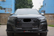 GLOSSY BLACK FRONT GRILLE and DRY CARBON FRONT LIP for AUDI Q7 4M FACELIFT 2019 - 2024 | RSQ7 STYLE