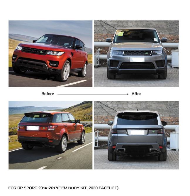 Buy Now CONVERSION BODY KIT for LAND ROVER RANGE ROVER SPORT L494 2014 - 2017 to L494 FACELIFT 2017 - 2022 and upgrade car parts from SIR Tuning at the Best Price. Headlights, Tail lights, Bodykits, Navigations, body kit and more - Fast & Free Shipping within Europe, US & Worldwide.