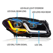 KABEER 1 Pair LED DRL Dynamic Turning Front Headlight Assembly For BMW 5 Series F10 F11 2010-2017 Xenon W/AFS Head Lamp PnP
