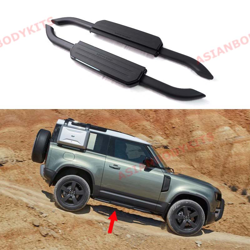 SIDE STEP RUNNING BOARDS for LAND ROVER DEFENDER 90 L663 2020+ (Black)