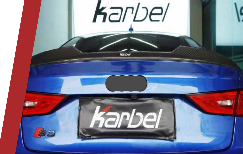AUTHENTIC KARBEL CARBON REAR SPOILER V2 for AUDI A3 S3 RS3 2013 - 2020