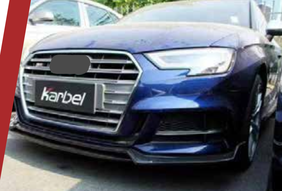 AUTHENTIC KARBEL CARBON FRONT LIP for AUDI A3 S3 8V HATCHBACK 2017 - 2019