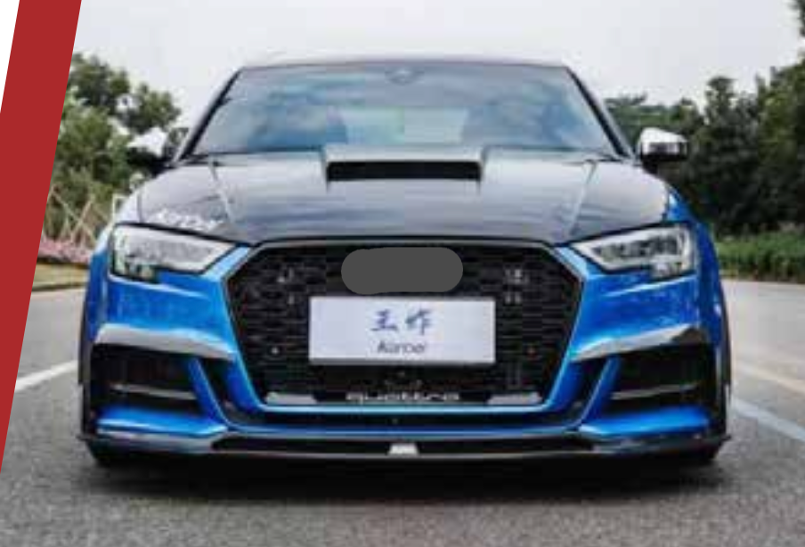 AUTHENTIC KARBEL CARBON FRONT LIP V1 for AUDI A3 S3 8V SEDAN 2017 - 2019
