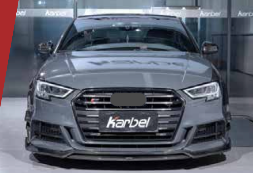 AUTHENTIC KARBEL CARBON FRONT LIP V2 for AUDI A3 S3 8V SEDAN 2017 - 2019
