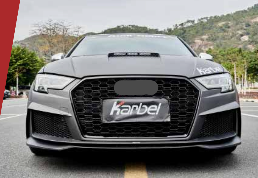 AUTHENTIC KARBEL CARBON FRONT BUMPER for AUDI A3 S3 8V SEDAN 2017 - 2019