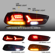 Vland Carlamp LED Tail Lights For Mitsubishi Lancer EVO X 2008-2018 With Sequential Turn Signal