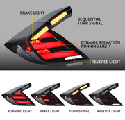 16-21 Honda Civic 10th Gen Hatchback and Type R Vland LED Tail Lights [E-mark] with Amber Turn Signal