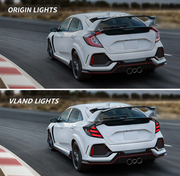 16-21 Honda Civic 10th Gen Hatchback and Type R Vland LED Tail Lights [E-mark] with Amber Turn Signal