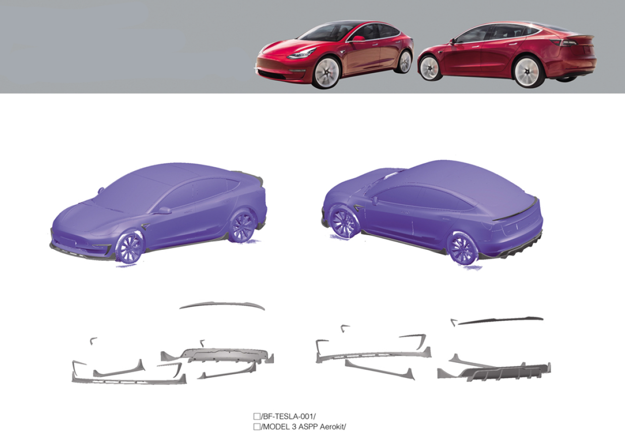 AERO BODY KIT FOR TESLA MODEL 3 2018+