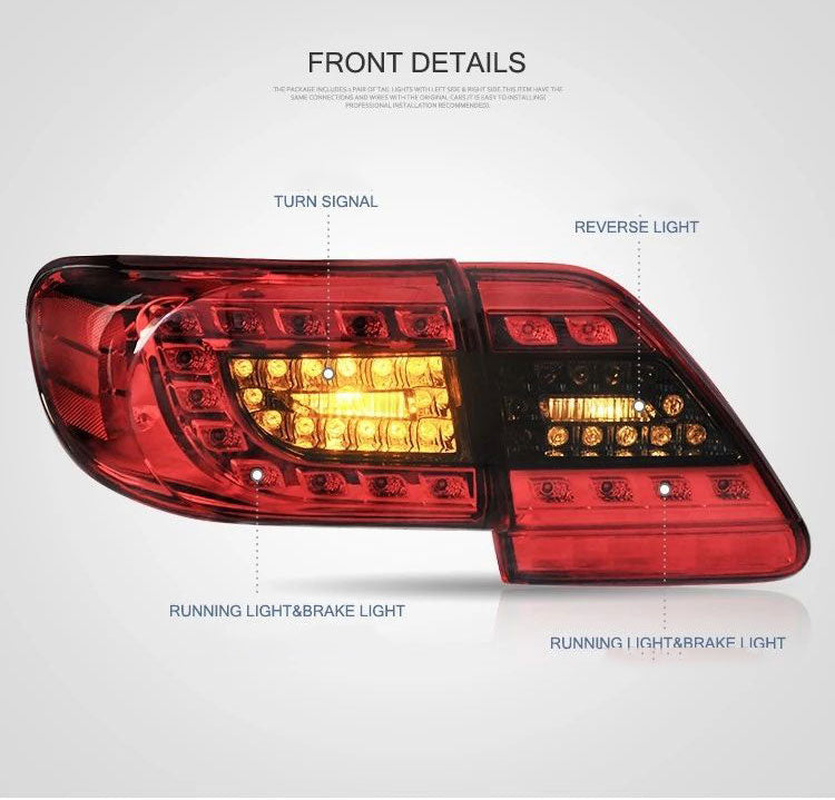 Buy Now VLAND for Toyota Corolla Tail Lights 2011 2012 2013 (Not fit American models) and upgrade car parts from SIR Tuning at the Best Price. Headlights, Tail lights, Bodykits, Navigations, Automotive Taillight Assemblies and more - Fast & Free Shipping within Europe, US & Worldwide.