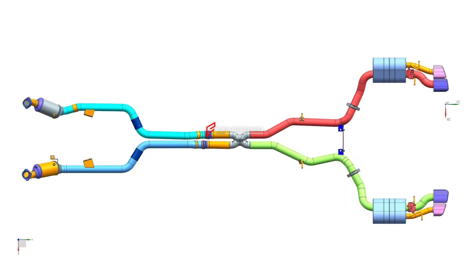 VALVED EXHAUST CATBACK MUFFLER for MERCEDES-BENZ W212 E63 AMG 4.0T 2009 - 2013