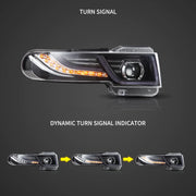 06-22 Toyota FJ Cruiser XJ10 Vland Dual Beam Projector Headlights With Grille