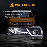 06-22 Toyota FJ Cruiser XJ10 Vland Dual Beam Projector Headlights With Grille