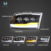 09-18 Dodge Ram 4th Gen 1500 2500 3500 Vland LED Matrix Projector HeadLights Black [E-mark]
