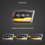 09-18 Dodge Ram 4th Gen 1500 2500 3500 Vland LED Matrix Projector HeadLights Black [E-mark]