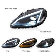 05-13 Chevrolet Corvette C6 6th Gen EU Vland LED Dual Beam Projector Headlights Black [C8 STYLE]