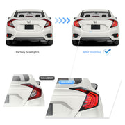 16-21 Honda Civic 10th Gen Sedan Vland LED Tail Lights with Amber Turn Signal