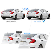 16-21 Honda Civic 10th Gen Sedan Vland LED Tail Lights with Amber Turn Signal