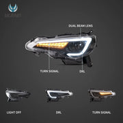 12–21 Toyota 86/GT86, Subaru Brz, Scion Frs Vland Upgrade Full LED Dual Beam Projector Headlights[E-mark]