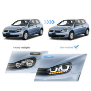 Vland Headlights & Tail Lights For 2008-2013 Golf MK6 LED set [E-mark] W/ sequential