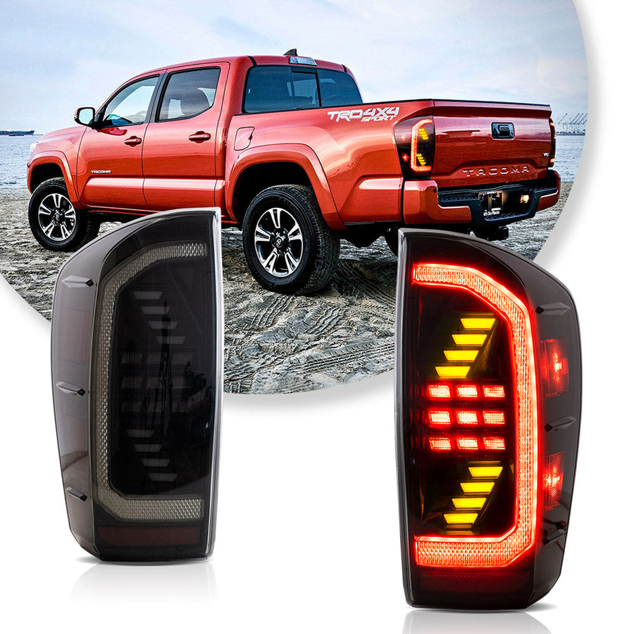Buy Now VLAND LED Taillights For Toyota Tacoma 2016-2023 with Amber Sequential Turn Signals and upgrade car parts from SIR Tuning at the Best Price. Headlights, Tail lights, Bodykits, Navigations, Tail lights and more - Fast & Free Shipping within Europe, US & Worldwide.
