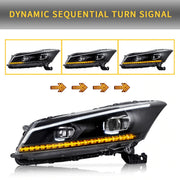Vland Carlamp Dual Beam Headlights For Honda Accord 2008-2012