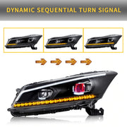 Vland Carlamp Dual Beam Headlights For Honda Accord 2008-2012
