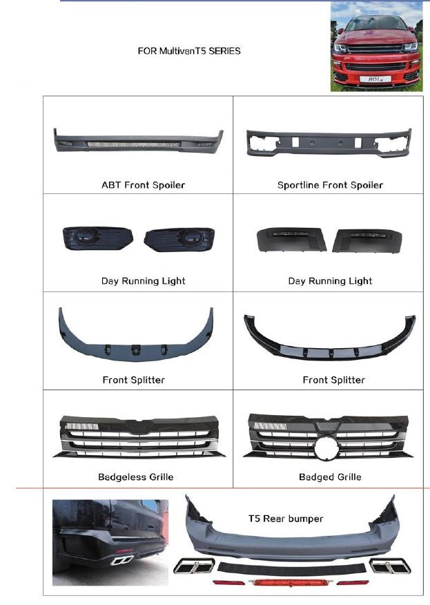 VOLKSWAGEN MULTIVAN PARTS T5 SERIES BODY KIT