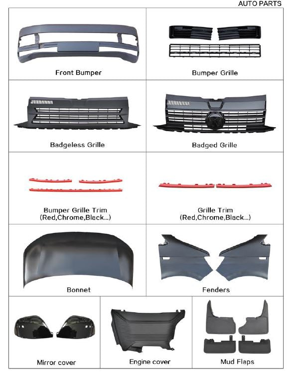 VOLKSWAGEN MULTIVAN PARTS T6 SERIES BODY KIT