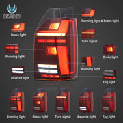 VW Transporter T6 T6.1 Multivan Caravelle 2015-2024 Vland LED Tail Lights [E-mark]
