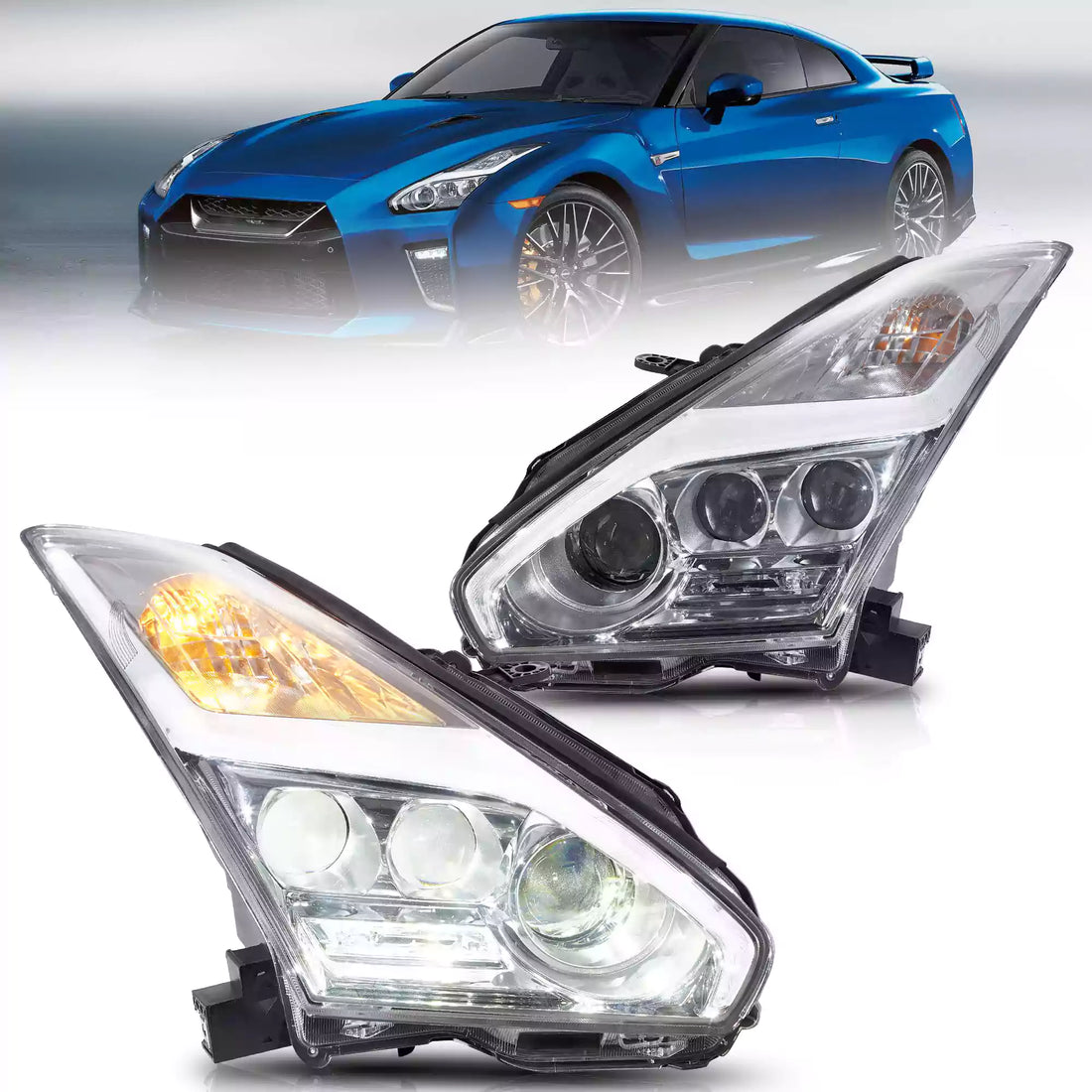 Buy Now 2008-2023 Nissan GT-R R35 Vland LED Headlights and upgrade car parts from SIR Tuning at the Best Price. Headlights, Tail lights, Bodykits, Navigations, Headlights and more - Fast & Free Shipping within Europe, US & Worldwide.