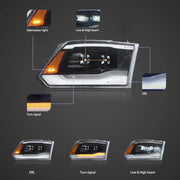 Vland Dodge Ram 1500 2500 3500 09-18 HeadLights Full LED Black