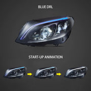 Vland 15-21 Mercedes-Benz C-Class (W205) LED Matrix Upgraded Headlights With Blue DRL