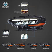 Vland 18-23 Ford Mustang Headlights Full LED With S650 Style