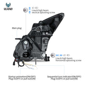 Vland 2008-2023 Nissan GT-R R35 LED Projector Headlights
