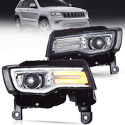 14-22 Jeep Grand Cherokee (WK2) Vland Headlights Full LED With Startup Animation/ Blue DRL