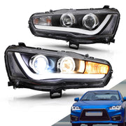 08-17 Mitsubishi Lancer 9th Gen Evo X GSR 10th Gen (CZ4A) Vland Projector HeadLights Black
