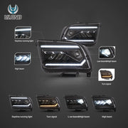05-09 Ford Mustang 5th Gen (S-197 I) Pre-Facelift Vland I LED Dual Beam Projector With Reflector Headlights Chrome