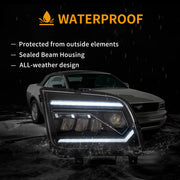 05-09 Ford Mustang 5th Gen (S-197 I) Pre-Facelift Vland I LED Dual Beam Projector With Reflector Headlights Chrome