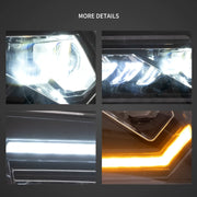05-09 Ford Mustang 5th Gen (S-197 I) Pre-Facelift Vland I LED Dual Beam Projector With Reflector Headlights Chrome